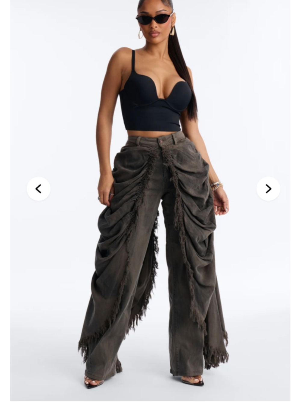 Women's Fashion Nova La Belle Skirt Overlay Straight Leg Jeans sz sm/6